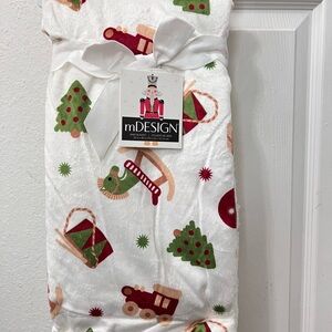 Holiday Baby Blankets - White with Red and Green